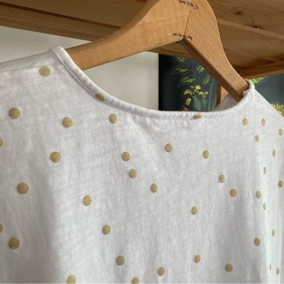 Boden White Metallic Gold Dots Faye Jersey T-shirt Dress - Picture 12 of 16